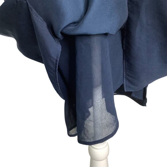 Scotch & Soda Maison Scotch Navy Mini Dress Striped Metallic Knit Sleeves XS - Picture 5 of 10